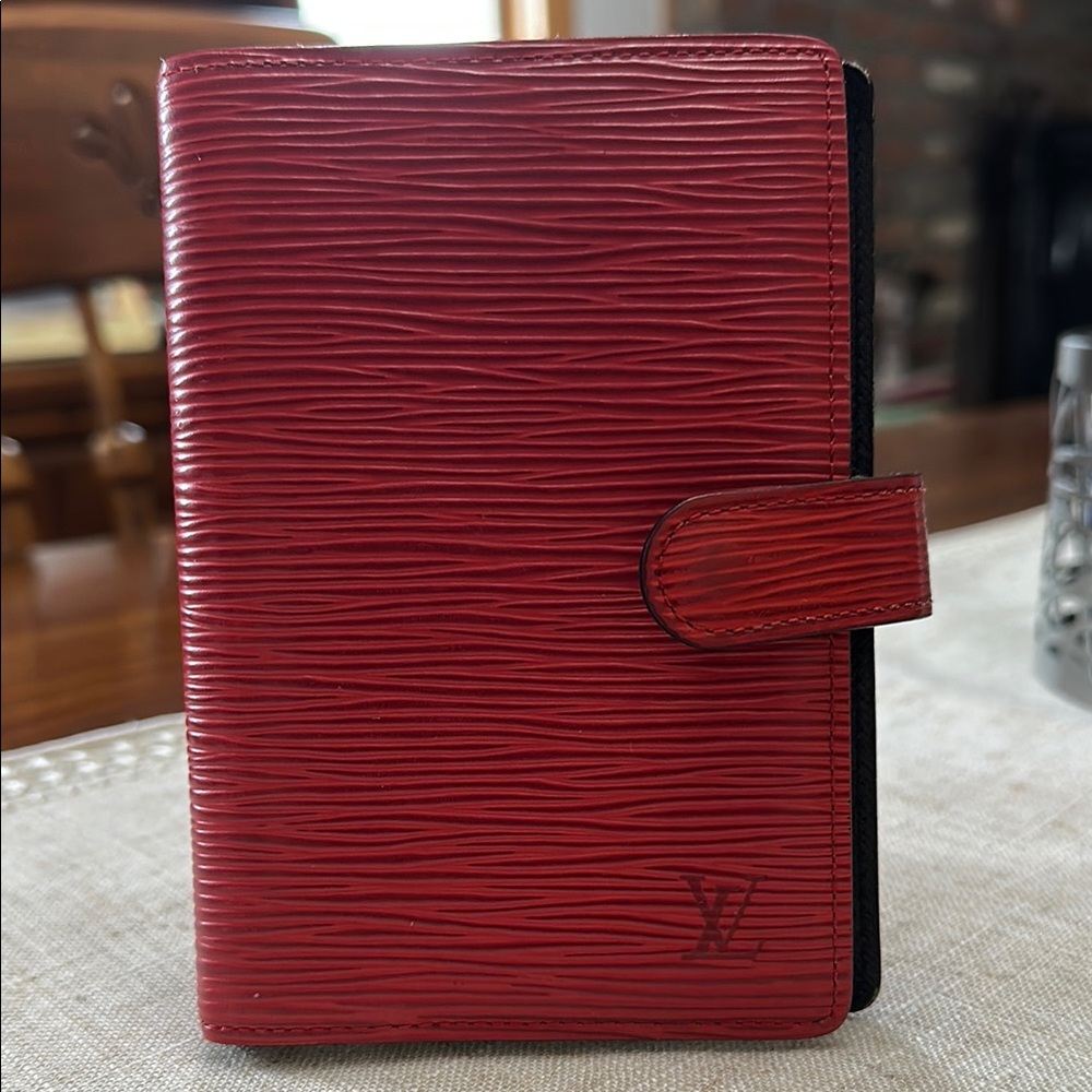 Louis Vuitton Red Epi Leather Agenda Wallet